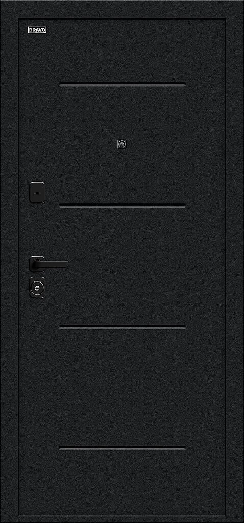 Входная дверь Граффити-1 Инсайд/SBlack Букле черное/Look Art BR6222 внешняя сторона