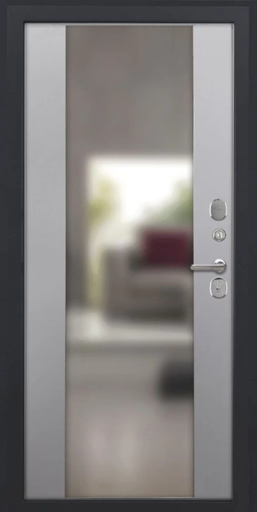 Входная дверь ДвериПРО Берген Алиса (16мм, ПВХ софт грей, зеркало) DPRO196440 внутренняя сторона