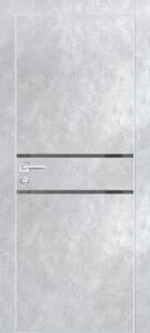 Межкомнатная дверь PX-18 AL кромка с 4-х ст. Серый бетон