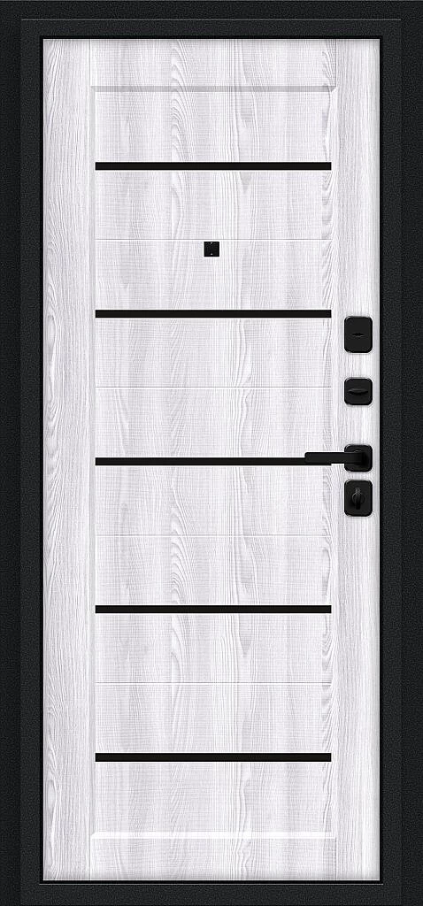 Входная дверь Борн/SBlack Букле черное/Riviera Ice BR6184 внутренняя сторона