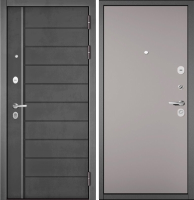 Дверь Бульдорс TRUST - MASS - Р/Р Букле графит/Бетон темный -136 Фурн - ЧЕРНАЯ